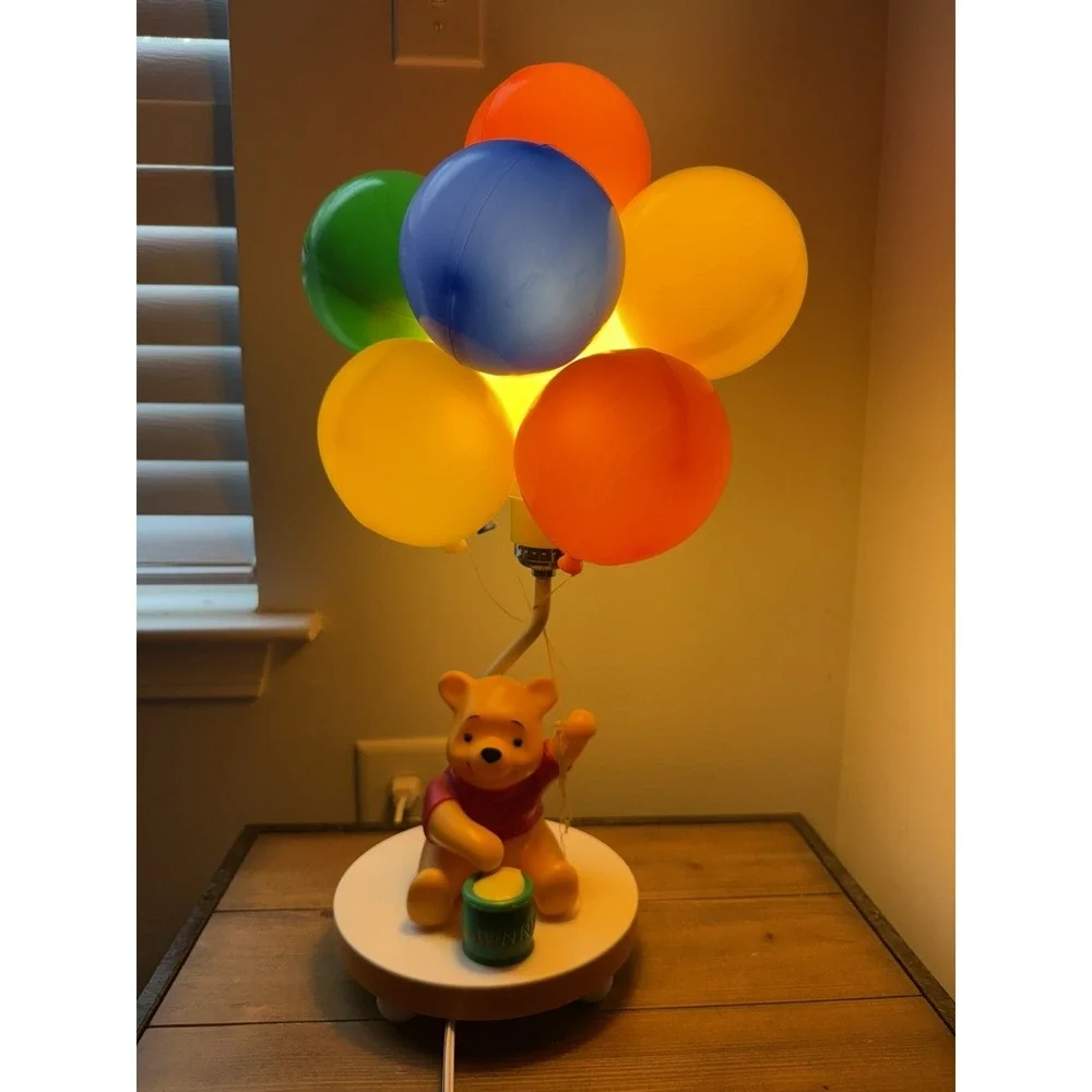 Vtg Disney Winnie the Pooh Balloon Lamp Night Light Works Nursery Decor 3 Modes